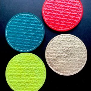 COACH LEATHER COASTERS